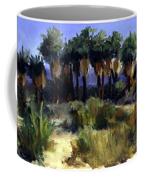Palm Springs Area Coffee Mug featuring the painting This is Home Thousand Palms Preserve by Maria Hunt