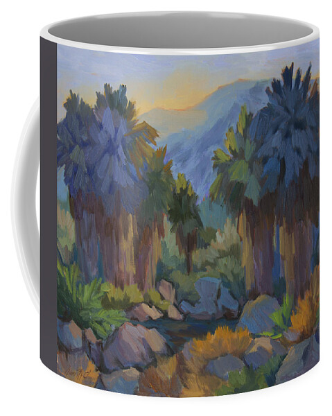 Early Light Coffee Mug featuring the painting Early Light Indian Canyon by Diane McClary
