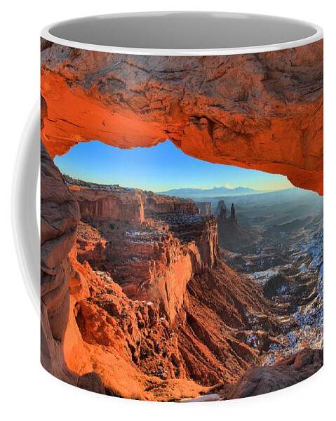 Mesa Arch Sunrise Coffee Mug featuring the photograph Early Morning Surprise by Adam Jewell