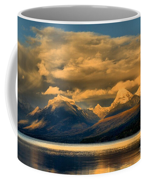 West Glacier Coffee Mug featuring the photograph Early Season Snow Caps by Adam Jewell