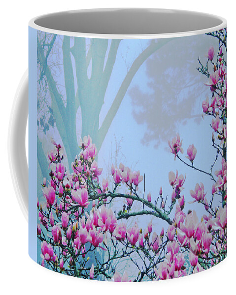 Japaneses Magnolia Coffee Mug featuring the digital art Early Spring Bloom by Lizi Beard-Ward