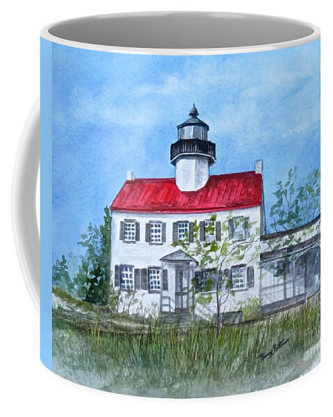 East Point Lighthouse Coffee Mug featuring the painting Early Years of East Point Lighthouse by Nancy Patterson