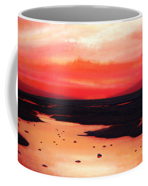 Sunset Coffee Mug featuring the painting Earth Swamp by Paul Meijering