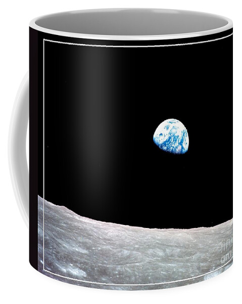 Earth Coffee Mug featuring the photograph Earthrise NASA by Rose Santuci-Sofranko