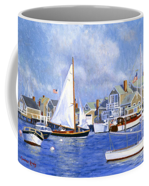 Nantucket Coffee Mug featuring the painting Easy Street Basin Blues by Candace Lovely
