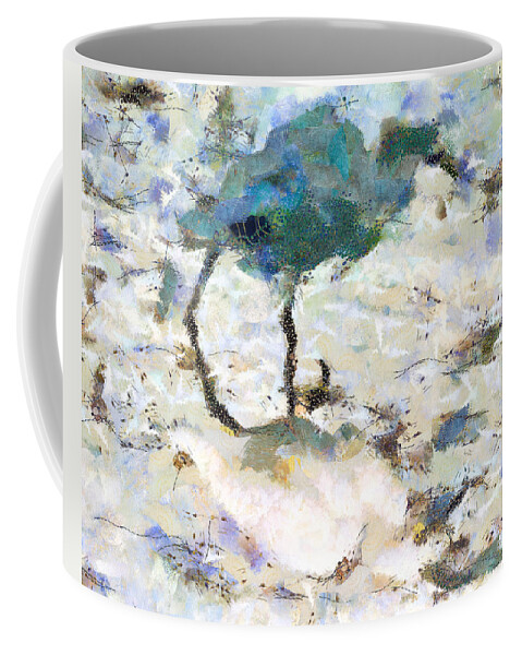  Coffee Mug featuring the mixed media Egret Shadow by Priya Ghose