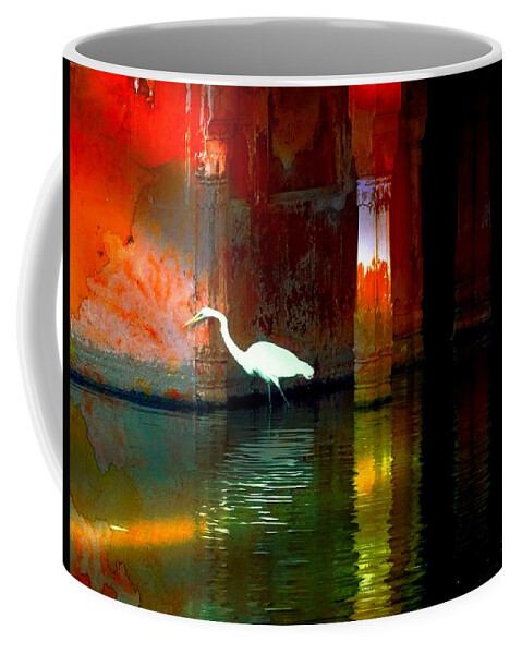 Lake Coffee Mug featuring the photograph Egrets have a PALACE for Nesting by Sue Jacobi
