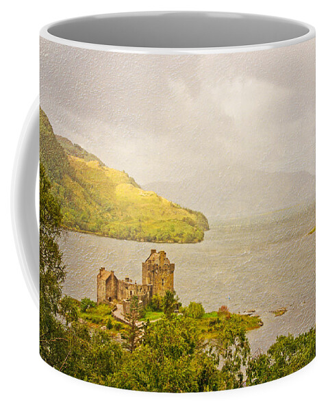 Eilean Donan Castle Coffee Mug featuring the photograph Eilean Donan Castle Textured by Chris Thaxter