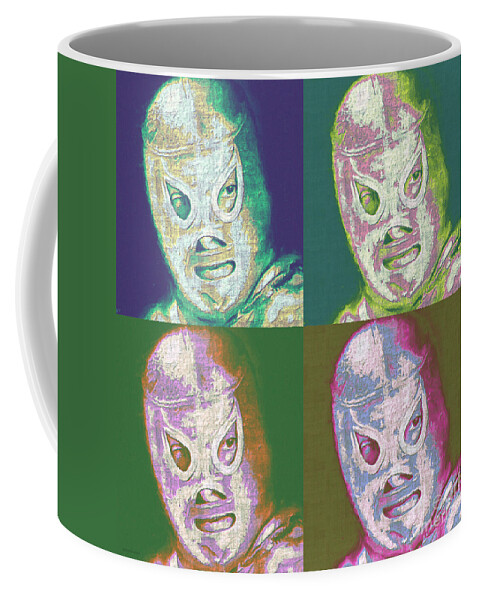 El Santo Coffee Mug featuring the photograph El Santo The Masked Wrestler Four 20130218 by Wingsdomain Art and Photography
