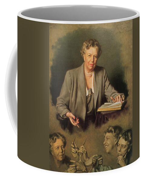 Government Coffee Mug featuring the painting Eleanor Roosevelt, First Lady by Science Source