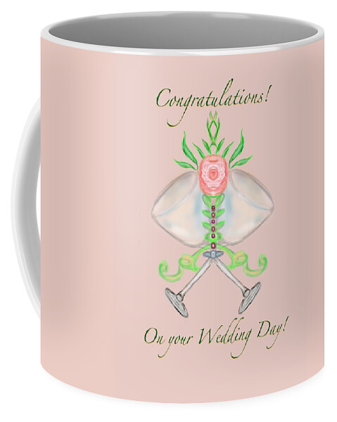 Greeting Card Coffee Mug featuring the digital art Elegant Wedding by Christine Fournier