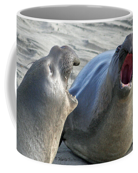 San Simeon Coffee Mug featuring the photograph Elephant Seals - San Simeon California by Tap On Photo
