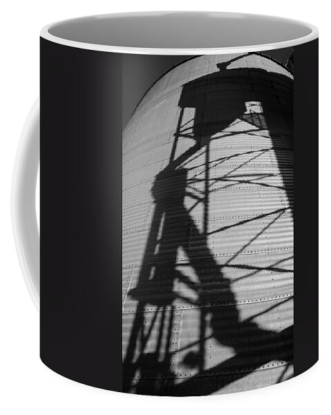 Silo Coffee Mug featuring the photograph Elevator Shadow by Paul DeRocker