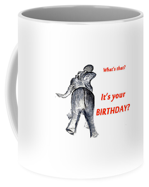 Birthday Coffee Mug featuring the mixed media Ellie Birthday by Judy Hall-Folde
