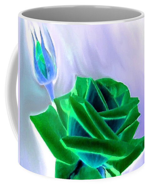Emerald Rose Watercolor Coffee Mug featuring the digital art Emerald Rose Watercolor by Will Borden