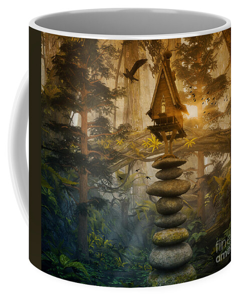 3d Coffee Mug featuring the digital art Enchanted Forest by Jutta Maria Pusl