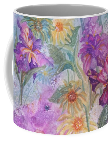 Flowers Coffee Mug featuring the painting Enchanted Garden by Ellen Levinson