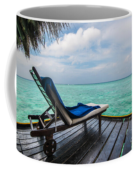 Beach Lounger Coffee Mug featuring the photograph Enjonying The Beautiful View by Hannes Cmarits