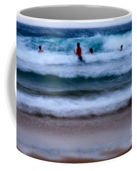 Men Coffee Mug featuring the photograph enjoy the ocean I by Hannes Cmarits