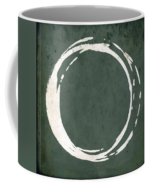 Green Coffee Mug featuring the painting Enso No. 107 Green by Julie Niemela