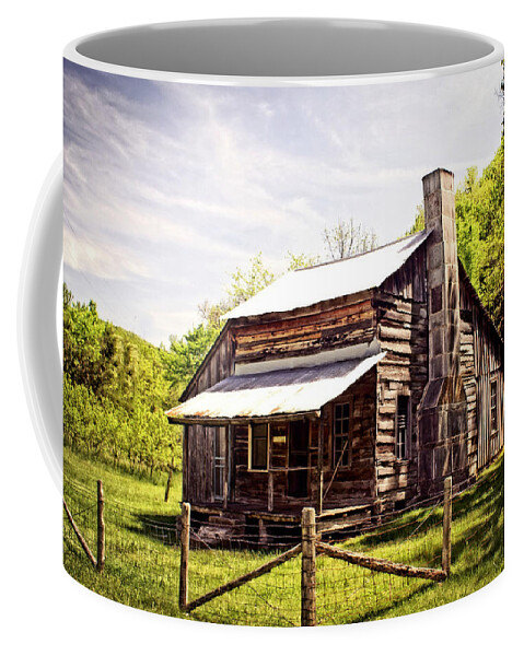 Log Cabin Coffee Mug featuring the photograph Erbie Homestead by Marty Koch
