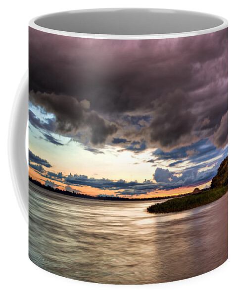 Amazon Coffee Mug featuring the photograph Purple Sunset by Maria Coulson