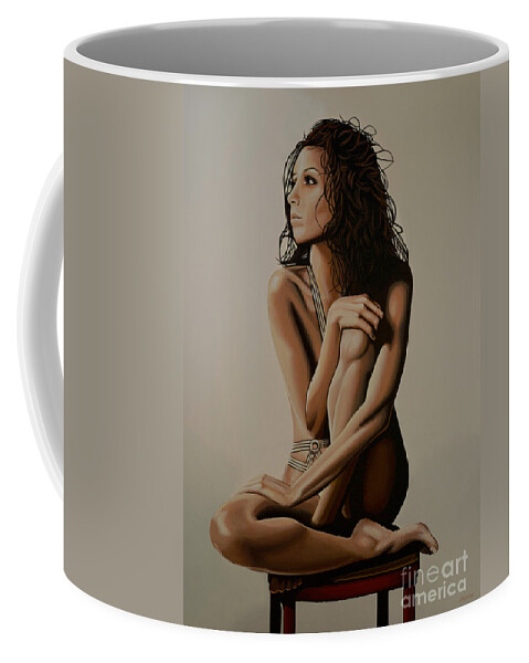 Eva Longoria Coffee Mug featuring the painting Eva Longoria Painting by Paul Meijering