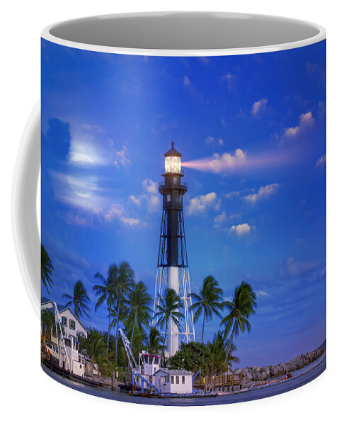 Lighthouse Coffee Mug featuring the photograph Evening at the Lighthouse by Mark Andrew Thomas