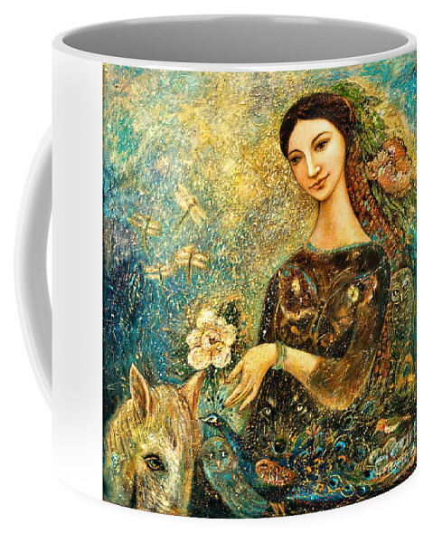 Eve Coffee Mug featuring the painting Eve's Orchard by Shijun Munns