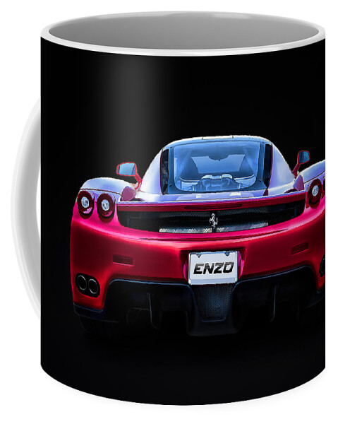 Red Coffee Mug featuring the digital art Exotic Ferrari Enzo by Douglas Pittman
