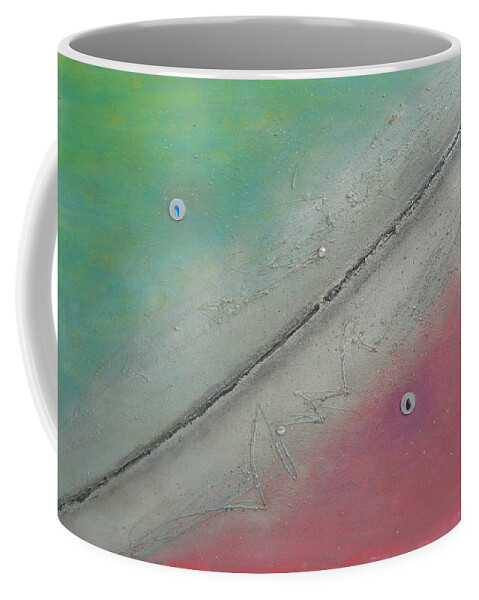 Abstract Coffee Mug featuring the painting Exploration a by Mary Ann Leitch