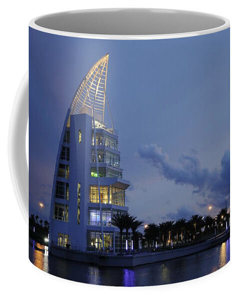Exploration Tower Coffee Mug featuring the photograph Exploration Tower in Evening by Bradford Martin