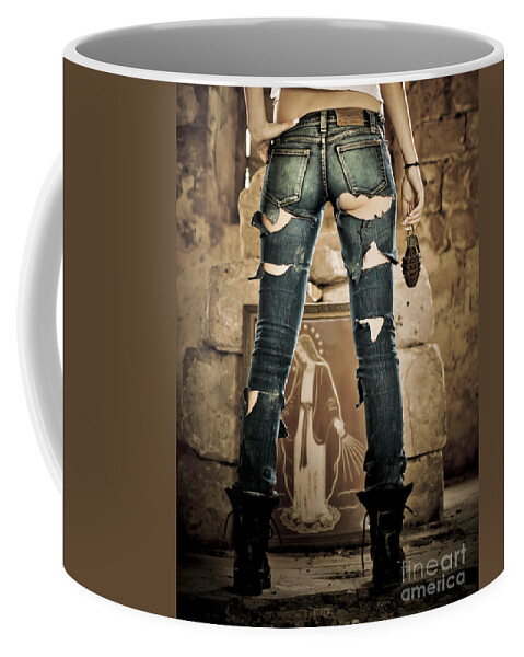 Girl Power Coffee Mug featuring the photograph explosive Girl Power by Guy Viner