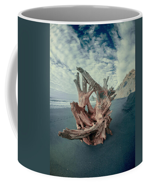 Infrared Coffee Mug featuring the photograph Eye of the Driftwood by Greg Nyquist