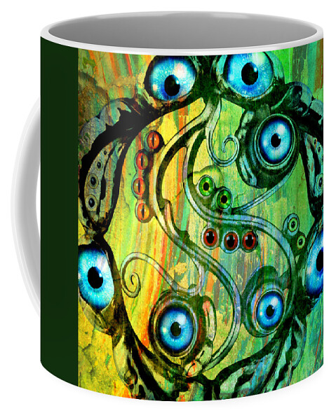 Eyes Coffee Mug featuring the mixed media Eye Understand by Ally White