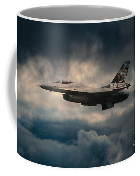 F1- Fighting Falcon Coffee Mug featuring the digital art F16 Tiger by Airpower Art