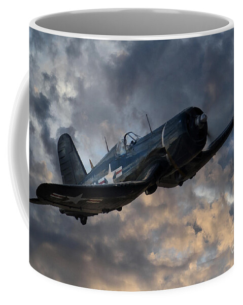 F-4u Coffee Mug featuring the digital art F4 Corsair Tribute by Airpower Art