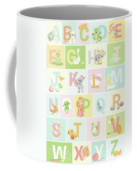 Fairy Coffee Mug featuring the mixed media Fairy Tale Alphabet by Josefina