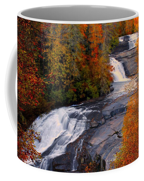 Dupont Triple Falls Coffee Mug featuring the photograph Fall at Triple Falls by Carol Montoya