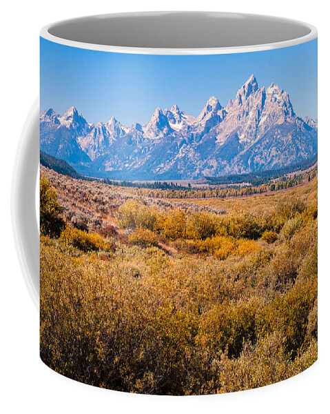 Tetons Coffee Mug featuring the photograph Fall Colors in the Tetons  by Lars Lentz