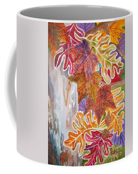 Fall Coffee Mug featuring the painting Fall Flurry by Ellen Levinson