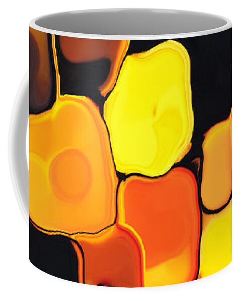 Forest Abstract Coffee Mug featuring the digital art Fall Forest by Haleh Mahbod
