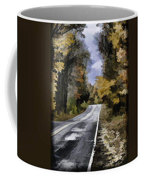 Autumn Country Road Coffee Mug featuring the photograph Fall Painted Country Road by Thomas Young