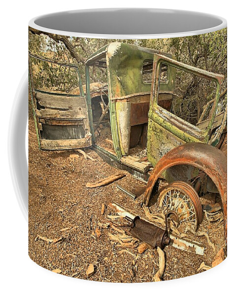 Joshua Tree National Park Coffee Mug featuring the photograph Falling Off The Wheels by Adam Jewell