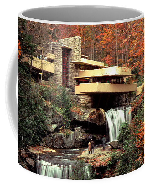 Allegheny Mountains Coffee Mug featuring the photograph Fallingwater House At Bear Run by Theodore Clutter