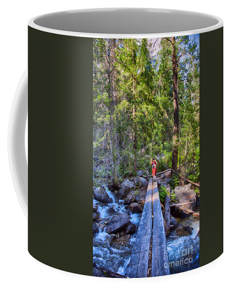 Methow Valley Coffee Mug featuring the photograph Falls Creek Footbridge by Omaste Witkowski