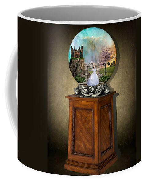 Art Coffee Mug featuring the mixed media Fantasy Globe 2 by Davandra Cribbie