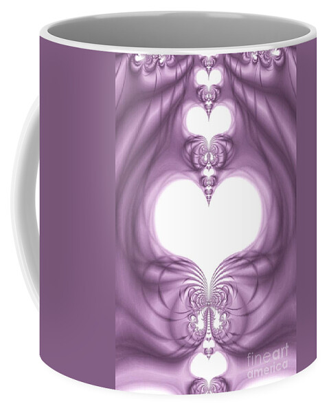 Purple Coffee Mug featuring the digital art Fantasy Hearts by Sharon Woerner