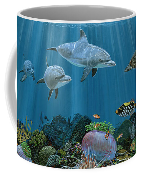 Reef Coffee Mug featuring the painting Fantasy Reef Re0020 by Carey Chen