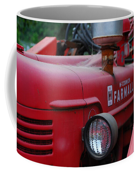 Red Coffee Mug featuring the photograph Farmall Tractor by Ron Roberts